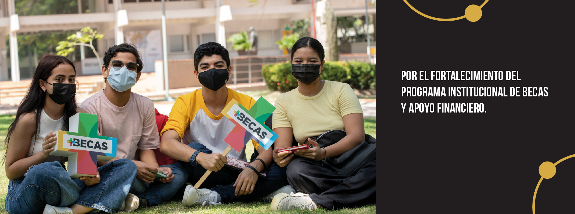 Banner por el fortalecimiento del programa institucional de becas y apoyo financiero