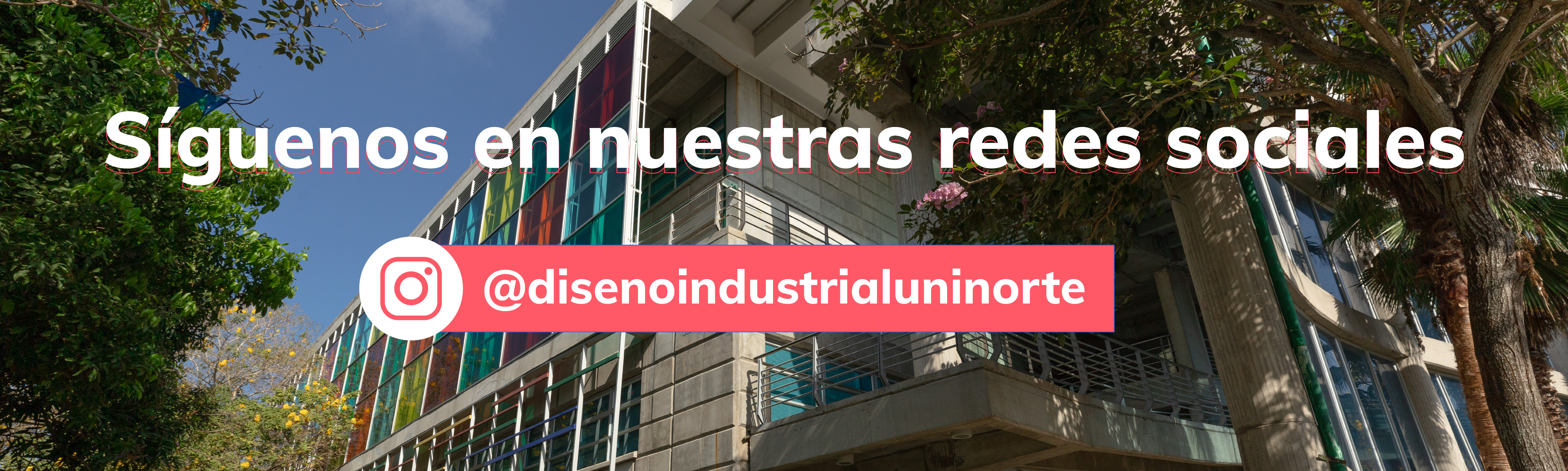 Banner siguenos en nuestras redes sociales departamento de diseno
