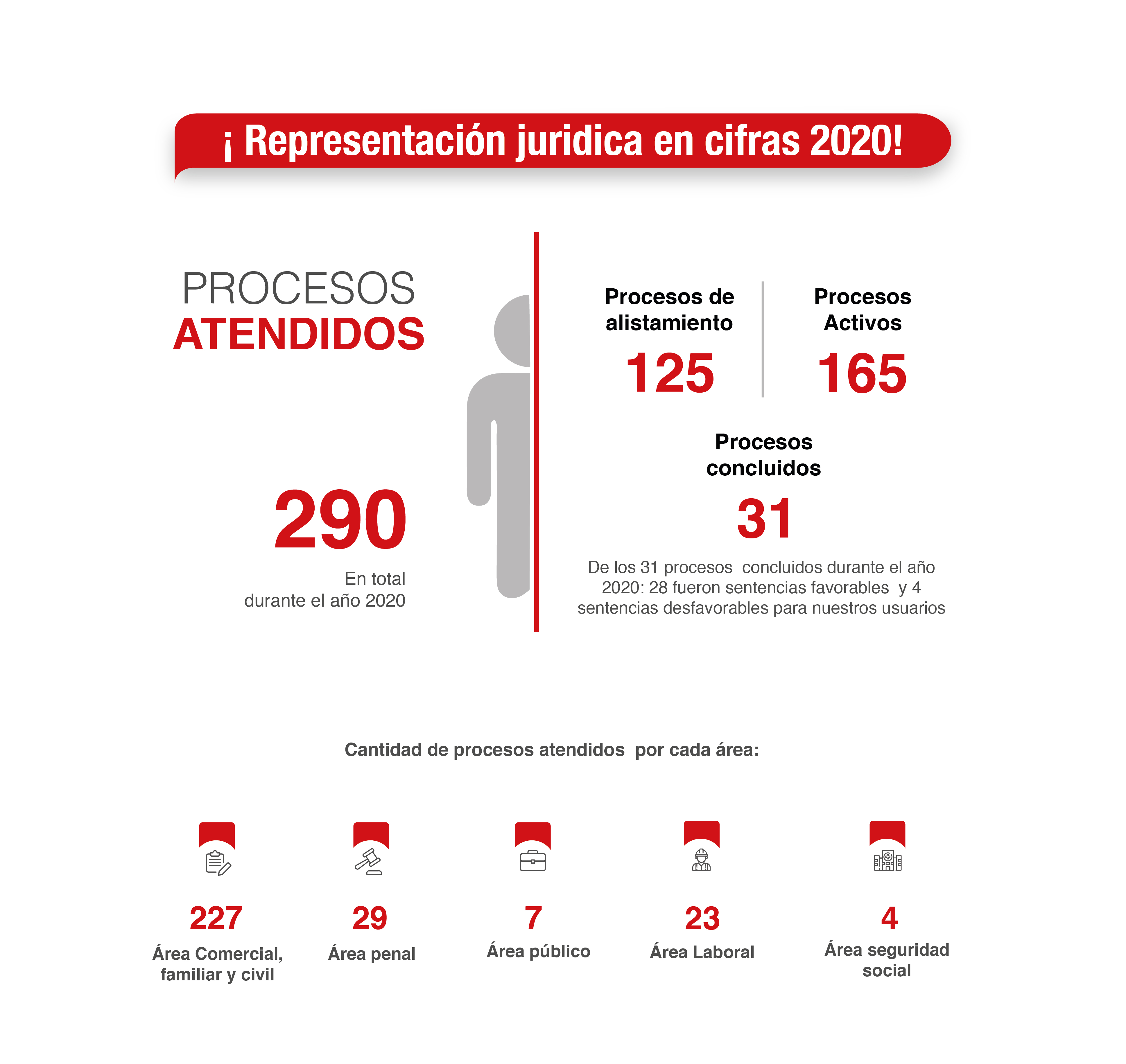 Representación juridica en cifras