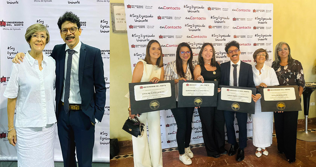 Profesores Carlos Bueno y Catalina Mora obtienen título de magíster en Educación